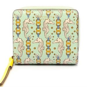 Tory Burch Perry Seahorse Printed bi-fold wallet
